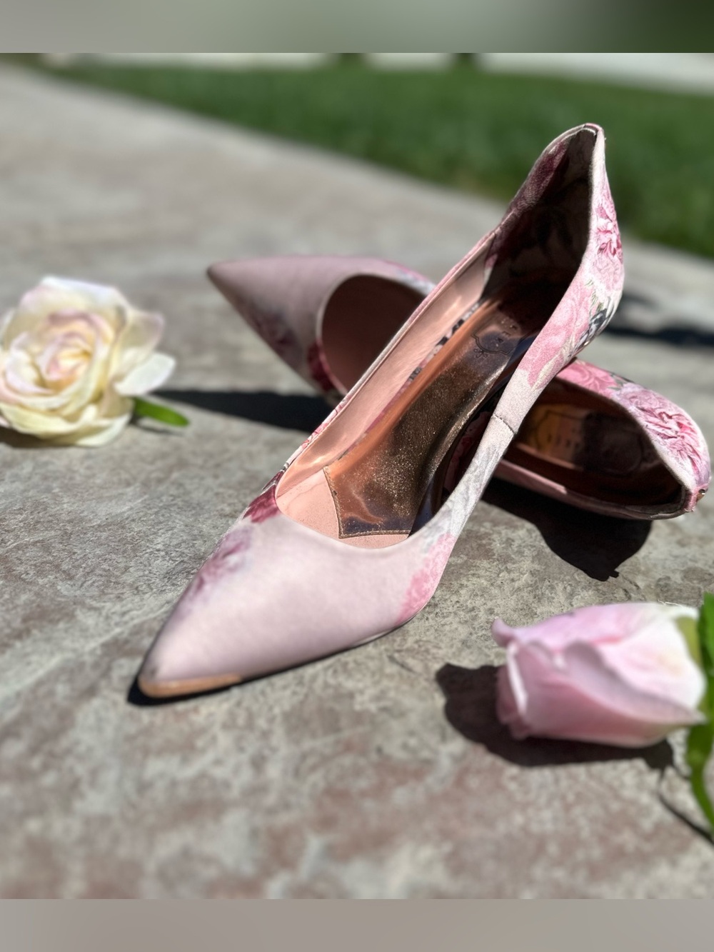Ted Baker Pink Floral Satin Pump